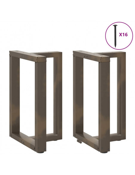 Gambe Tavolo Pranzo a T 2 pz Naturale 50x35x(72-73) cm Acciaio