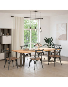 Gambe Tavolo Pranzo a T 2 pz Naturale 60x35x(72-73) cm Acciaio 2