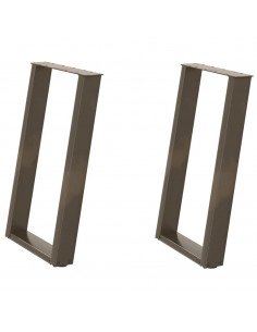 Gambe Tavolo Pranzo a U 2 pz 50x(72-73) cm Acciaio 2