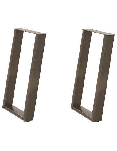Gambe Tavolo Pranzo a U 2 pz 50x(72-73) cm Acciaio