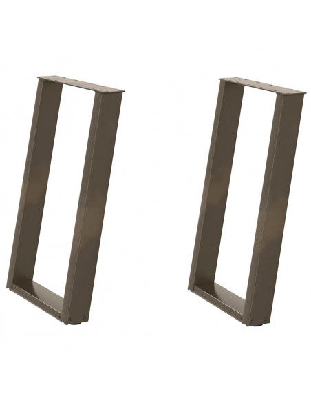 Gambe Tavolo Pranzo a U 2 pz 50x(72-73) cm Acciaio