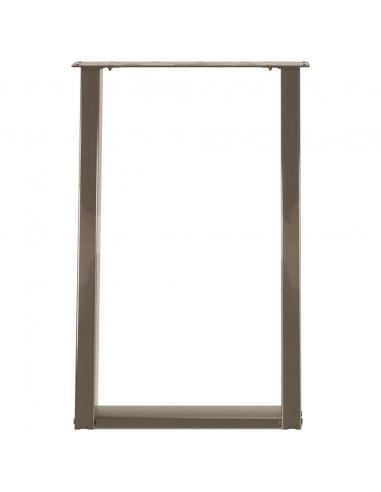 Gambe Tavolo Pranzo a U 2 pz 50x(72-73) cm Acciaio