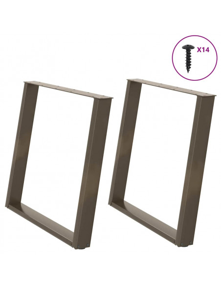 Gambe Tavolo Pranzo a U 2 pz 90x(72-73) cm Acciaio