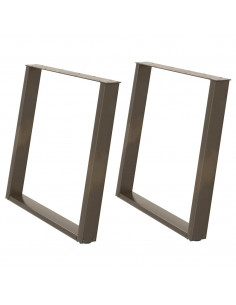 Gambe Tavolo Pranzo a U 2 pz 90x(72-73) cm Acciaio 2