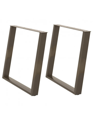 Gambe Tavolo Pranzo a U 2 pz 90x(72-73) cm Acciaio
