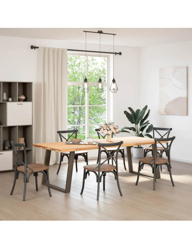 Gambe Tavolo Pranzo a U 2 pz 90x(72-73) cm Acciaio