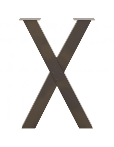 Gambe Tavolo Pranzo a X 2 pz Naturale 50x(72-73) cm Acciaio