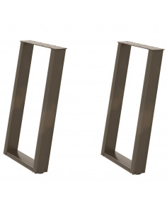 Gambe Tavolo Pranzo a U 2 pz 60x(72-73) cm Acciaio 2