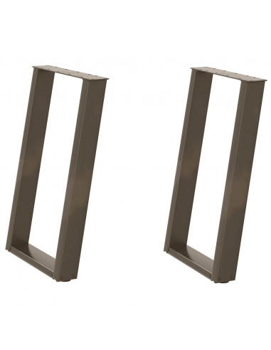 Gambe Tavolo Pranzo a U 2 pz 60x(72-73) cm Acciaio