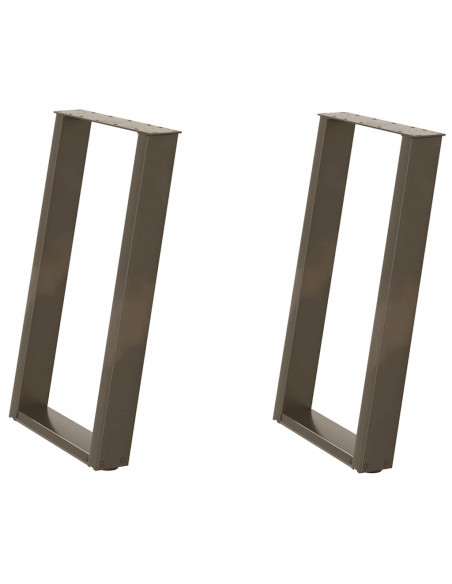 Gambe Tavolo Pranzo a U 2 pz 60x(72-73) cm Acciaio