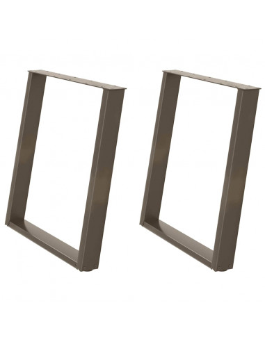 Gambe Tavolo Pranzo a U 2 pz 70x(72-73) cm Acciaio