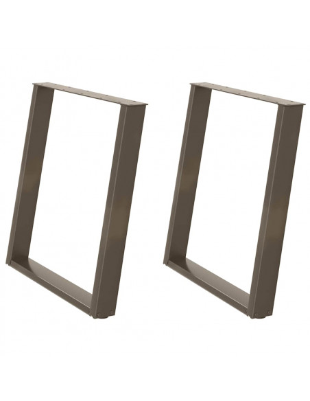 Gambe Tavolo Pranzo a U 2 pz 70x(72-73) cm Acciaio
