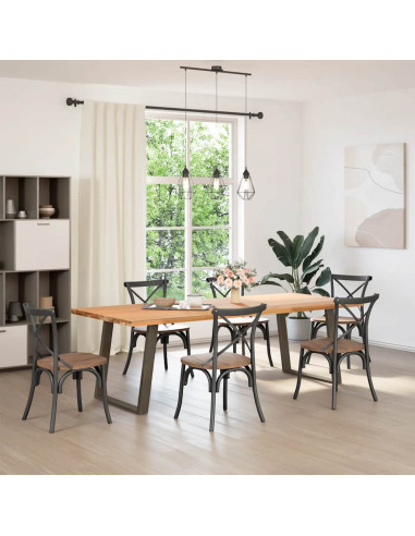 Gambe Tavolo Pranzo a U 2 pz 70x(72-73) cm Acciaio