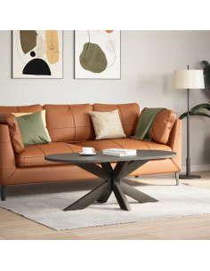 Gamba per tavolino da caffè a forma di ragno nera 98x58x(42-43) cm in acciaio 2