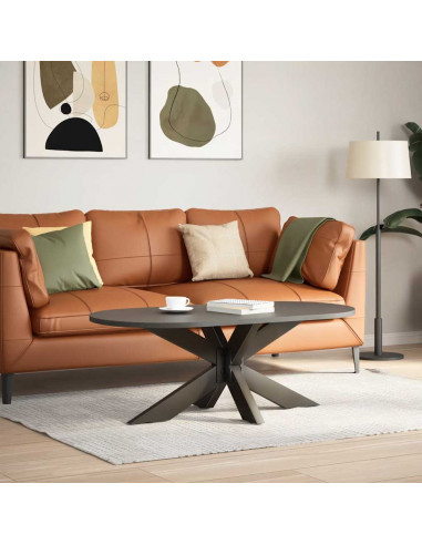 Gamba per tavolino da caffè a forma di ragno nera 98x58x(42-43) cm in acciaio