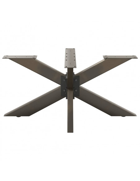 Gamba per tavolino da caffè a forma di ragno nera 98x58x(42-43) cm in acciaio