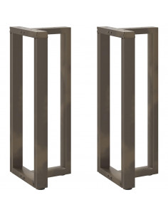 Gambe Tavolo Bar a T 2 pz Naturale 50x35x(100-101) cm Acciaio