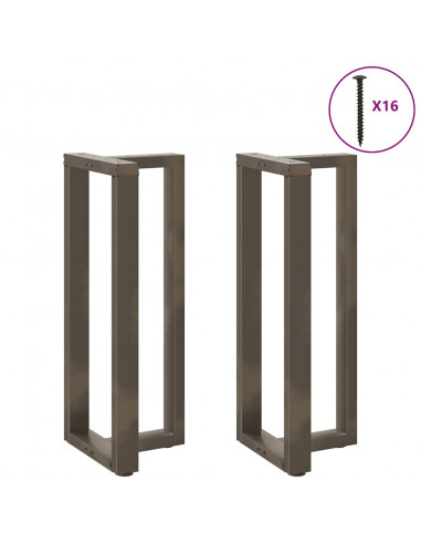 Gambe Tavolo Bar a T 2 pz Naturale 50x35x(100-101) cm Acciaio