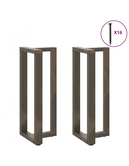 Gambe Tavolo Bar a T 2 pz Naturale 50x35x(100-101) cm Acciaio