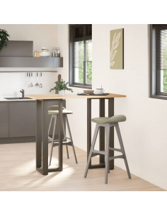 Gambe Tavolo Bar a T 2 pz Naturale 50x35x(111-112) cm Acciaio 2