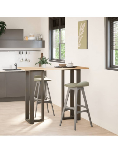 Gambe Tavolo Bar a T 2 pz Naturale 50x35x(111-112) cm Acciaio