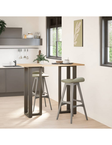 Gambe Tavolo Bar a T 2 pz Naturale 50x35x(111-112) cm Acciaio