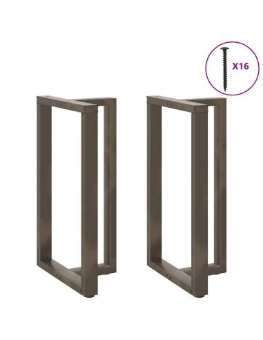 Gambe per tavolo da bar a forma di T 2 pz nere 60x35x(100-101) cm in acciaio