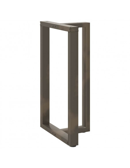 Gambe Tavolo Bar a T 2 pz Naturale 60x35x(100-101) cm Acciaio