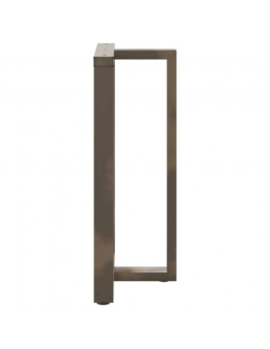 Gambe per tavolo da bar a forma di T 2 pz nere 60x35x(100-101) cm in acciaio
