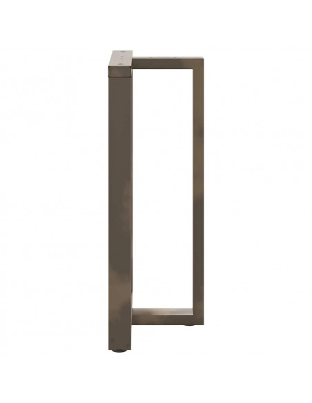 Gambe per tavolo da bar a forma di T 2 pz nere 60x35x(100-101) cm in acciaio