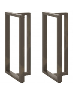 Gambe Tavolo Bar a T 2 pz Naturale 60x35x(111-112) cm Acciaio