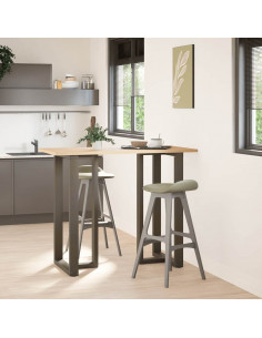 Gambe Tavolo Bar a T 2 pz Naturale 60x35x(111-112) cm Acciaio 2