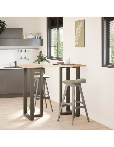 Gambe Tavolo Bar a T 2 pz Naturale 60x35x(111-112) cm Acciaio
