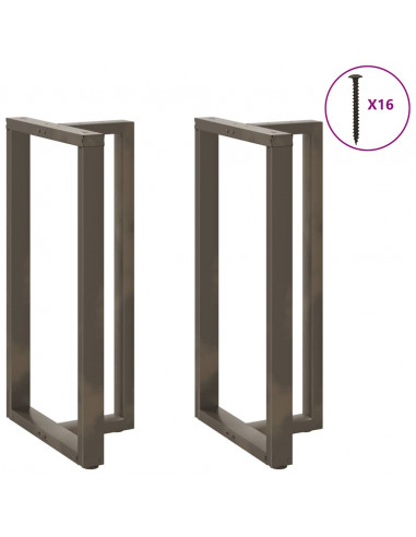 Gambe Tavolo Bar a T 2 pz Naturale 60x35x(111-112) cm Acciaio