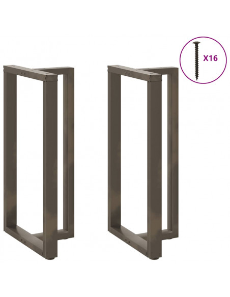 Gambe Tavolo Bar a T 2 pz Naturale 60x35x(111-112) cm Acciaio