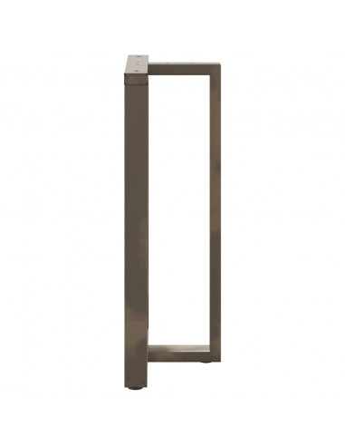 Gambe Tavolo Bar a T 2 pz Naturale 60x35x(111-112) cm Acciaio