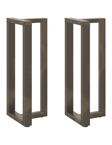 Gambe Tavolo Bar a T 2 pz Naturale 40x35x(100-101) cm Acciaio