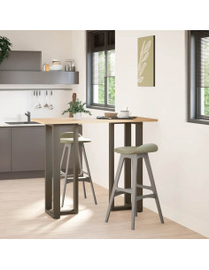 Gambe Tavolo Bar a T 2 pz Naturale 40x35x(111-112) cm Acciaio 2