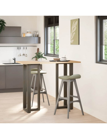 Gambe Tavolo Bar a T 2 pz Naturale 40x35x(111-112) cm Acciaio