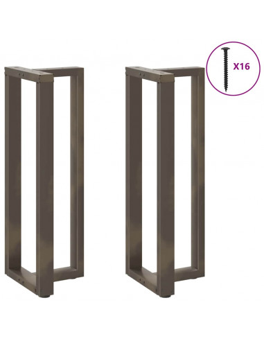 Gambe Tavolo Bar a T 2 pz Naturale 40x35x(111-112) cm Acciaio