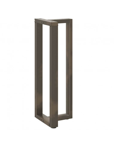 Gambe Tavolo Bar a T 2 pz Naturale 40x35x(111-112) cm Acciaio