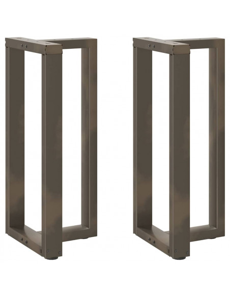 Gambe per tavolo da bar a forma di T 2 pz nere 40x35x(90-91) cm in acciaio