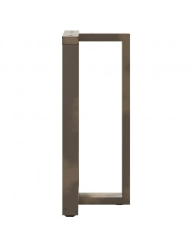 Gambe per tavolo da bar a forma di T 2 pz nere 40x35x(90-91) cm in acciaio