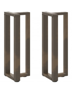 Gambe Tavolo Consolle a T 2 pz Naturale 38x25x(72-73)cm Acciaio