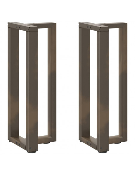 Gambe Tavolo Consolle a T 2 pz Naturale 38x25x(72-73)cm Acciaio