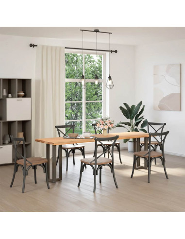 Gambe Tavolo Consolle a T 2 pz Naturale 38x25x(72-73)cm Acciaio