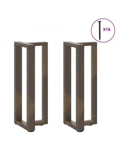 Gambe Tavolo Consolle a T 2 pz Naturale 38x25x(72-73)cm Acciaio
