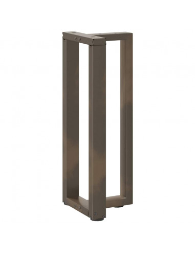 Gambe Tavolo Consolle a T 2 pz Naturale 38x25x(72-73)cm Acciaio