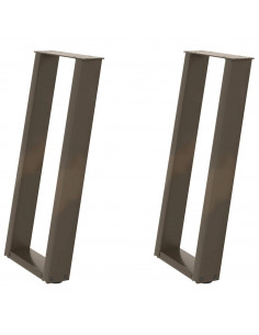Gambe Tavolo Consolle a U 2 pz 28x(72-73) cm Acciaio 2
