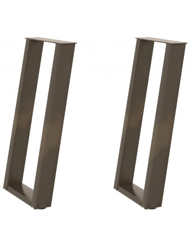 Gambe Tavolo Consolle a U 2 pz 28x(72-73) cm Acciaio